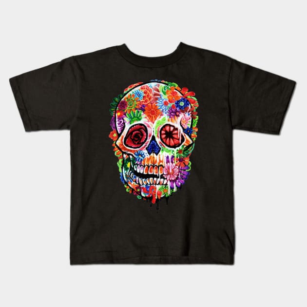 Melting Flowers Kids T-Shirt by Villainmazk